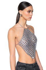 PRESSURE MAKES DIAMONDS HALTER NECK CHAIN TOP