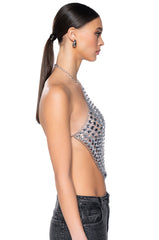 PRESSURE MAKES DIAMONDS HALTER NECK CHAIN TOP