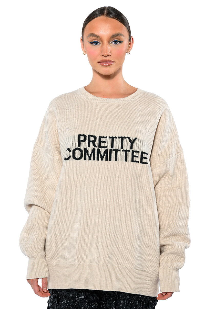 PRETTY COMMITTEE OVERSIZED SWEATER