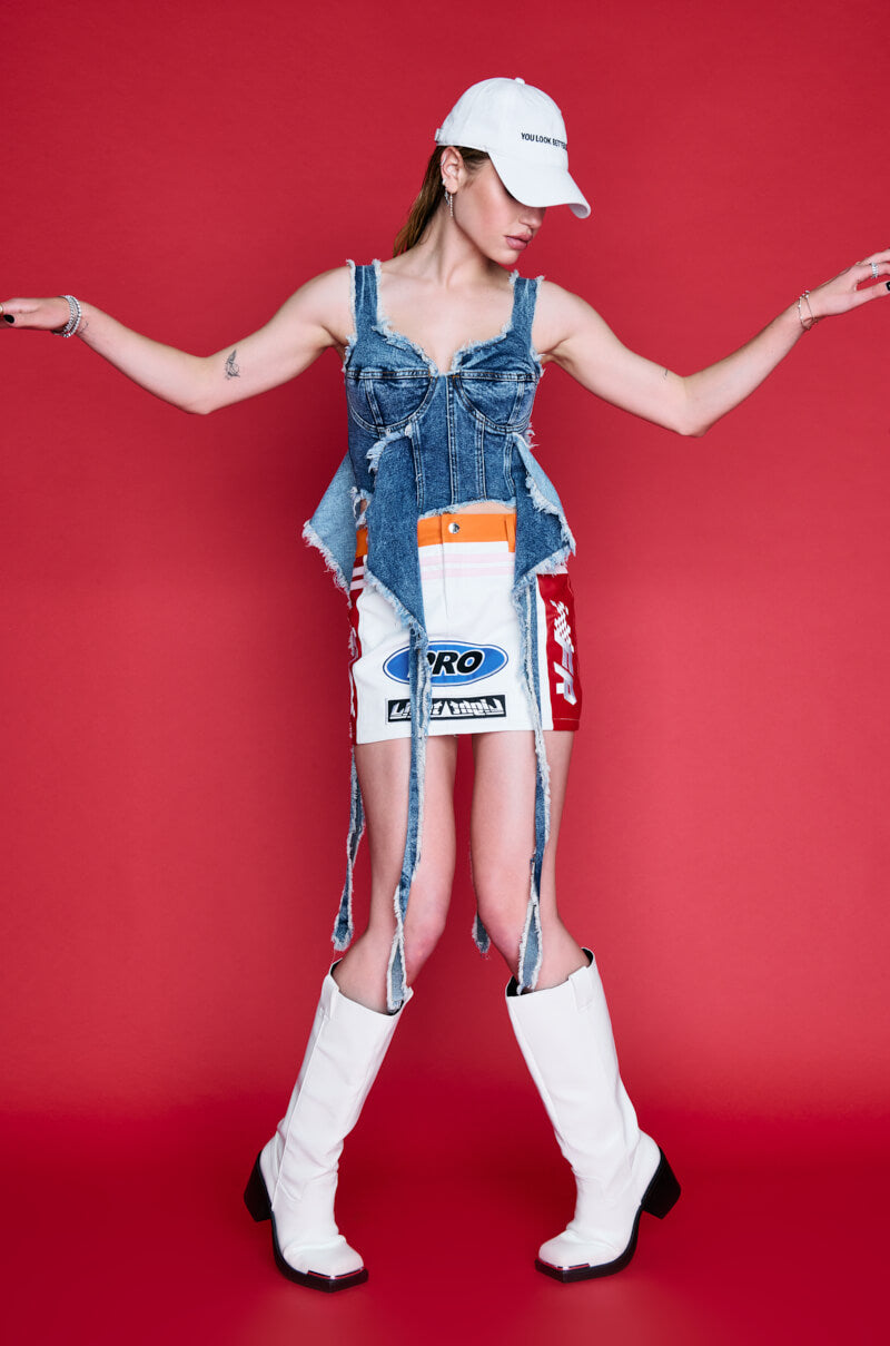 PRO LEAGUE FAUX LEATHER MINI SKIRT