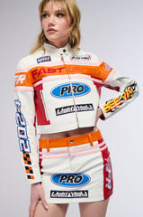 PRO LEAGUE FAUX LEATHER MOTO JACKET