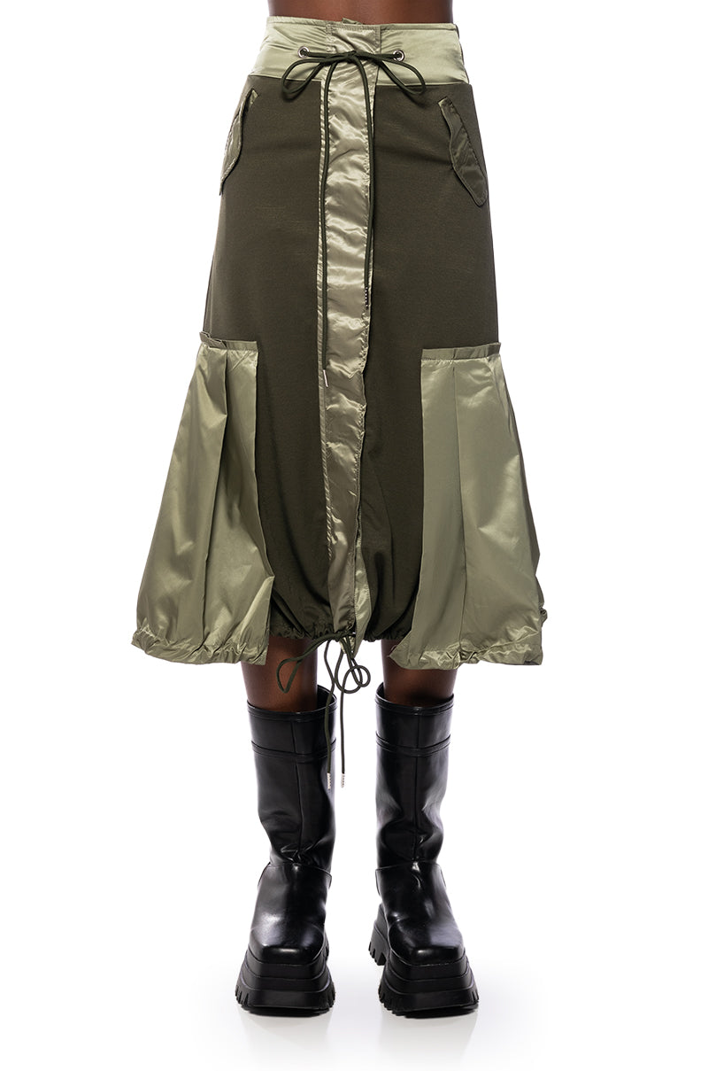 QUINCY COLOR BLOCKED MIDI SKIRT