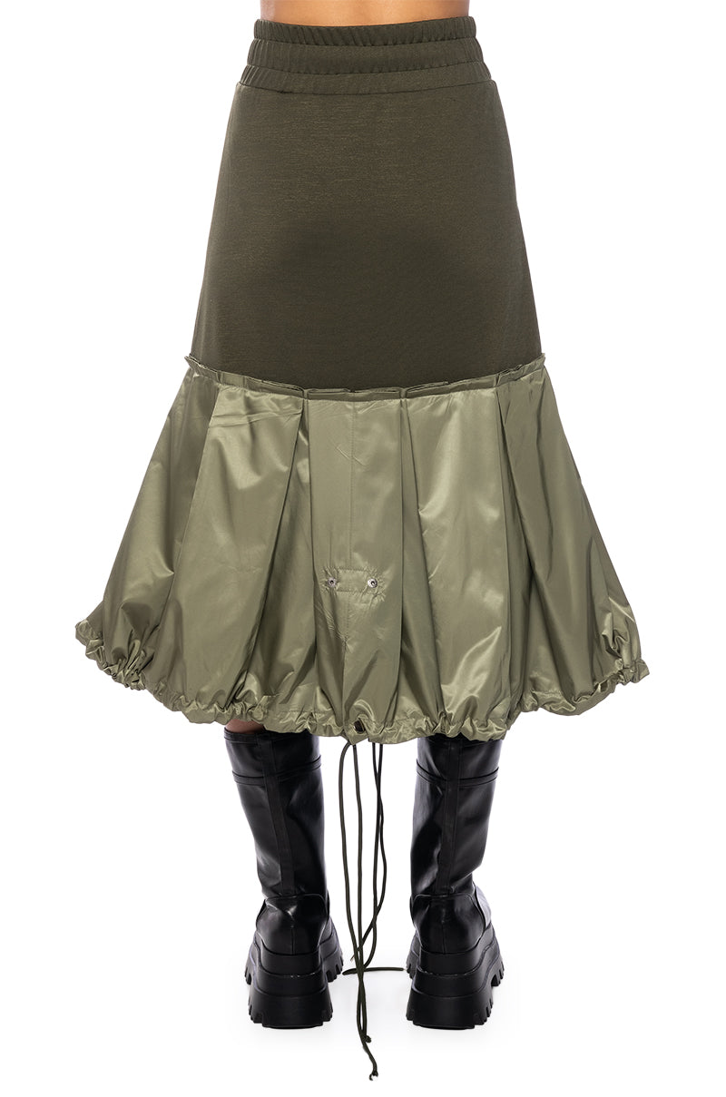 QUINCY COLOR BLOCKED MIDI SKIRT