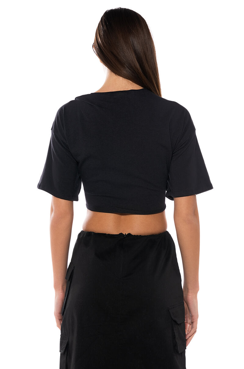 RACE TO YOUR HEART TIE FRONT TSHIRT