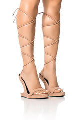 RAVEN NUDE NOVELTY HEEL STRAPPY SANDAL