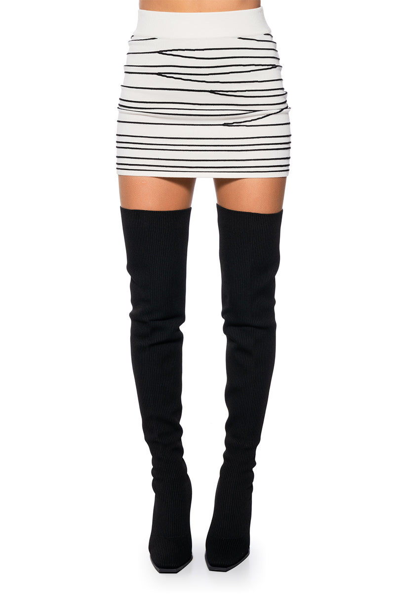 READ BETWEEN THE LINES STRIPED SWEATER MINI SKIRT