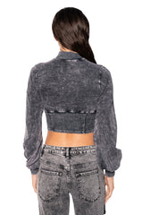 READY FOR ANYTHING CASUAL CORSET LONG SLEEVE TOP