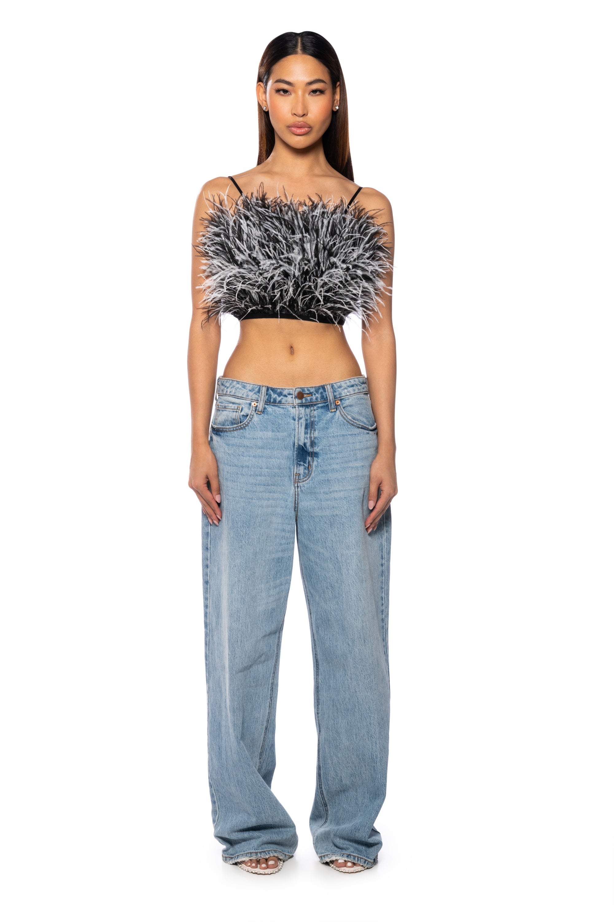NADIA STATEMENT FEATHER TANK TOP