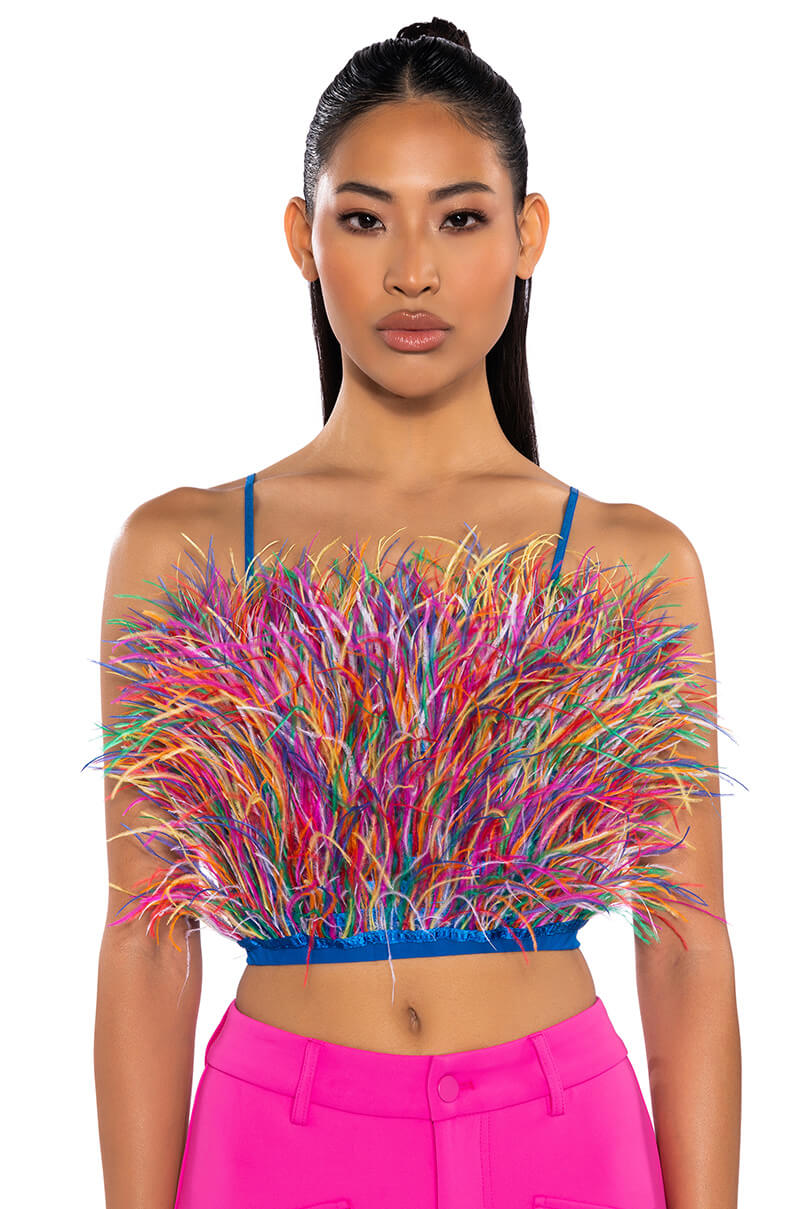 REAL OSTRICH FEATHER TOP