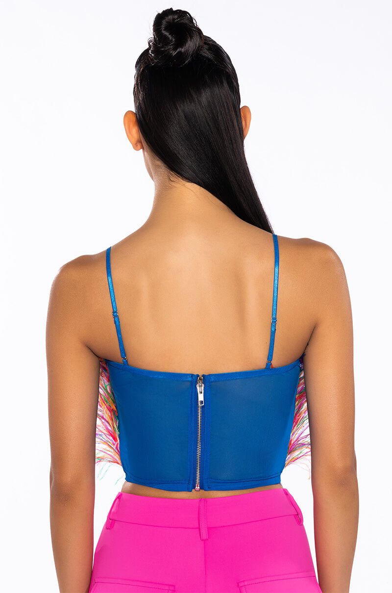 REAL OSTRICH FEATHER TOP