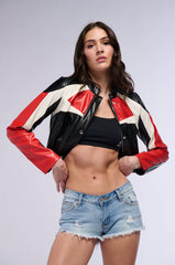 ROCKET RUNNER COLOR BLOCK PU MOTO JACKET