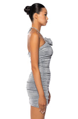 ROSETTE SPARKLE MINI DRESS