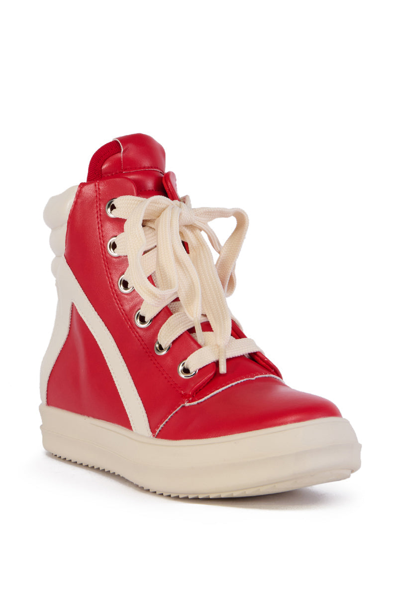 RUBY HIGH TOP SNEAKER IN RED