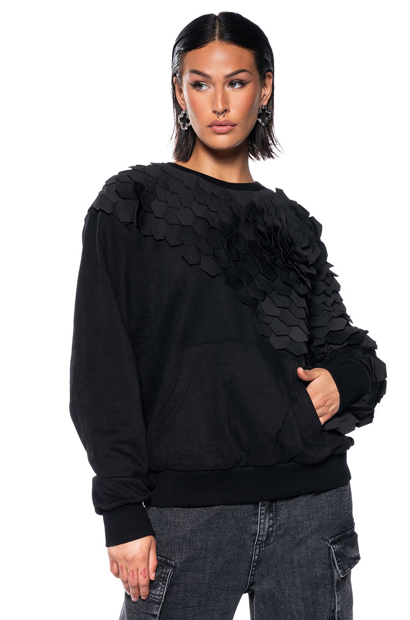 RUN IT TEXTURED CREWNECK