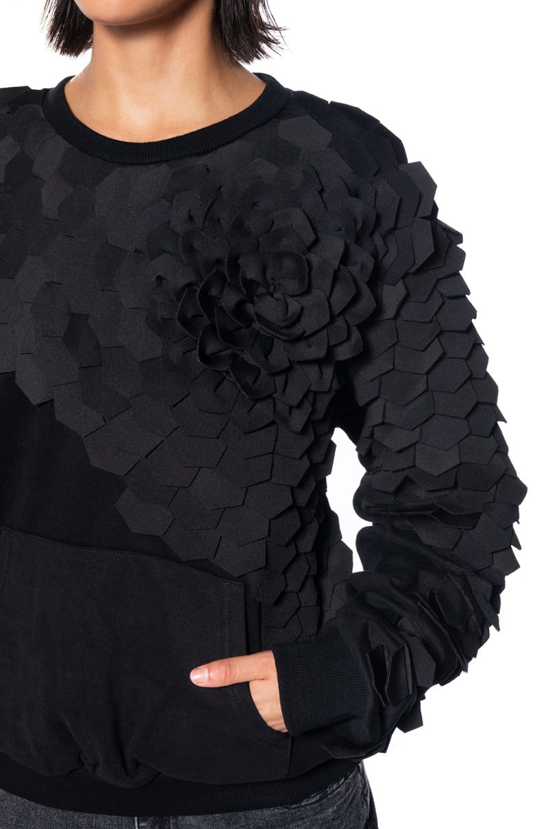 RUN IT TEXTURED CREWNECK