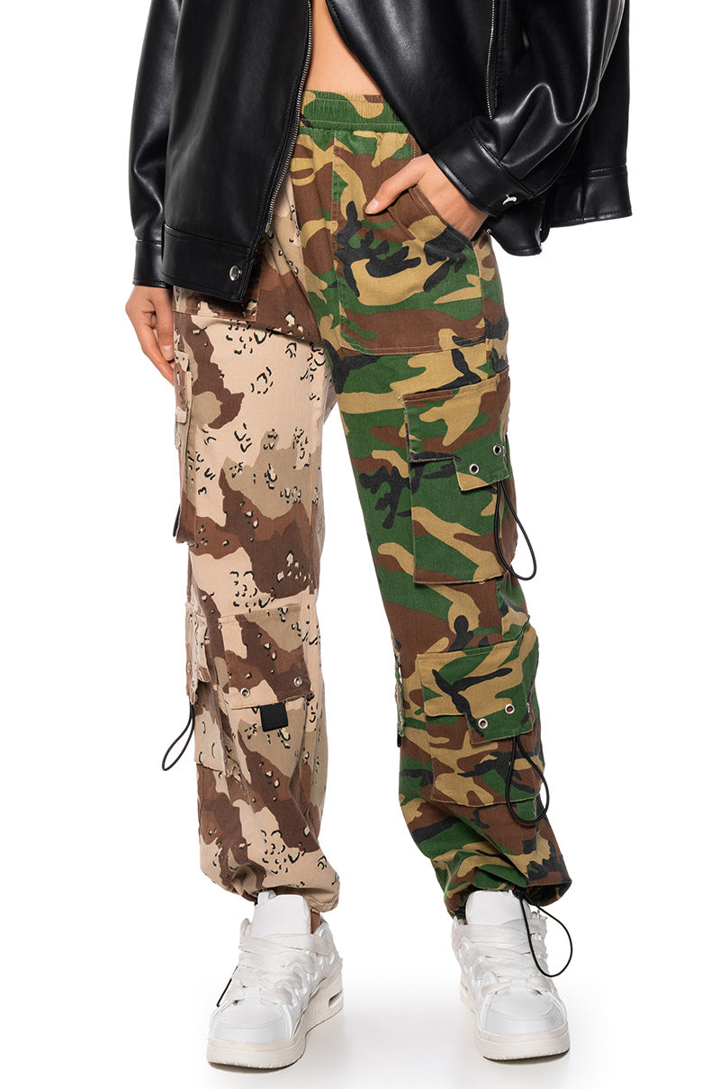 RYANN CAMO COLOR BLOCKED CARGO PANT