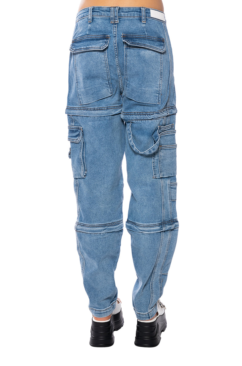 RYLEE UTILITY THREE IN ONE ZIP OFF JEANS