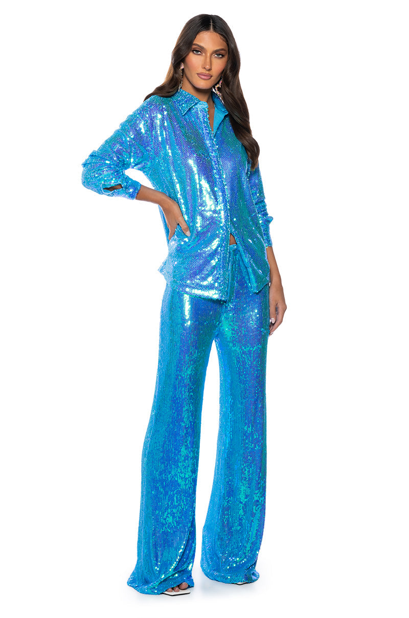 SAPPHIRE DREAMING SEQUIN SHIRT
