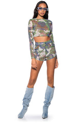 SAVAGE RHINSTONE MESH LONG SLEEVE TOP