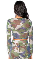 SAVAGE RHINSTONE MESH LONG SLEEVE TOP