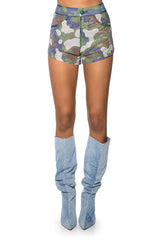 SAVAGE RHINSTONE MESH SHORT