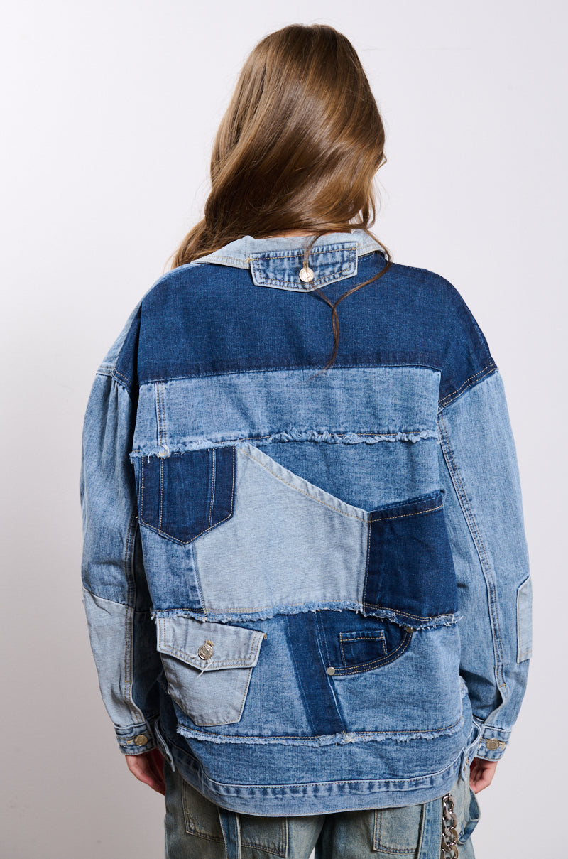 SCATTERED PATCHWORK OVERSIZED DENIM