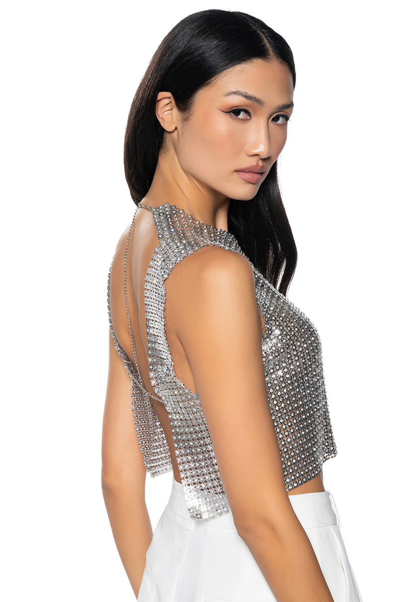 SHE GOT IT CHAINMAIL SLEEVELESS TOP
