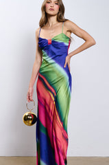 SHE'S THAT GIRL PRINTED MIDI DRESS