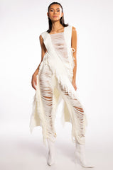 SUMMER FOREVER SHREDDED KNIT PANTS