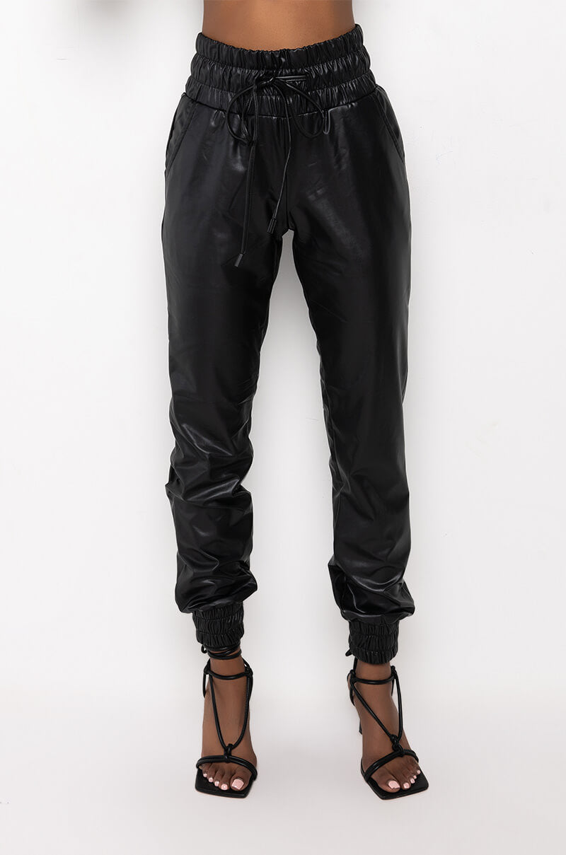 SLIM THICC FAUX LEATHER JOGGER