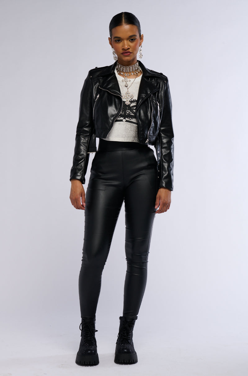 SMOOTH OPERATOR FAUX LAMB SKIN MOTO