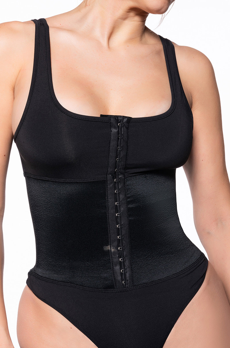 SNATCHED CORSET DETAIL SLEEVELESS BODYSUIT