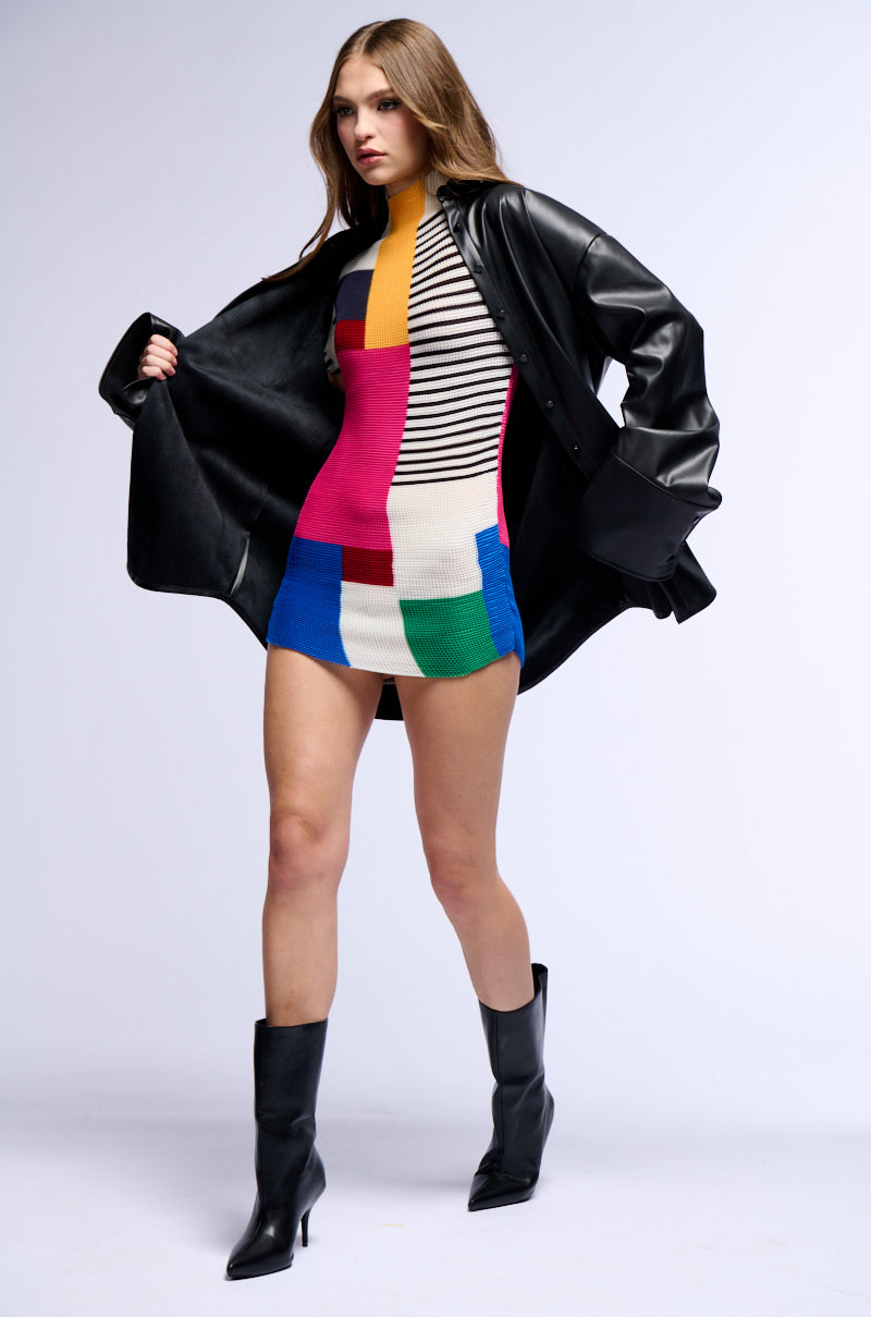 SO RETRO STRETCHY MINI DRESS