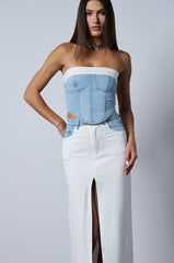 SOLO DANCE DENIM CORSET TOP