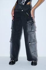 SOMETHING NEW FOLD OVER WAISTBAND DENIM PANT