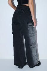SOMETHING NEW FOLD OVER WAISTBAND DENIM PANT