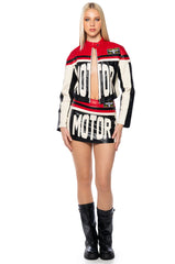 SPEED UP MOTOR FAUX LEATHER JACKET