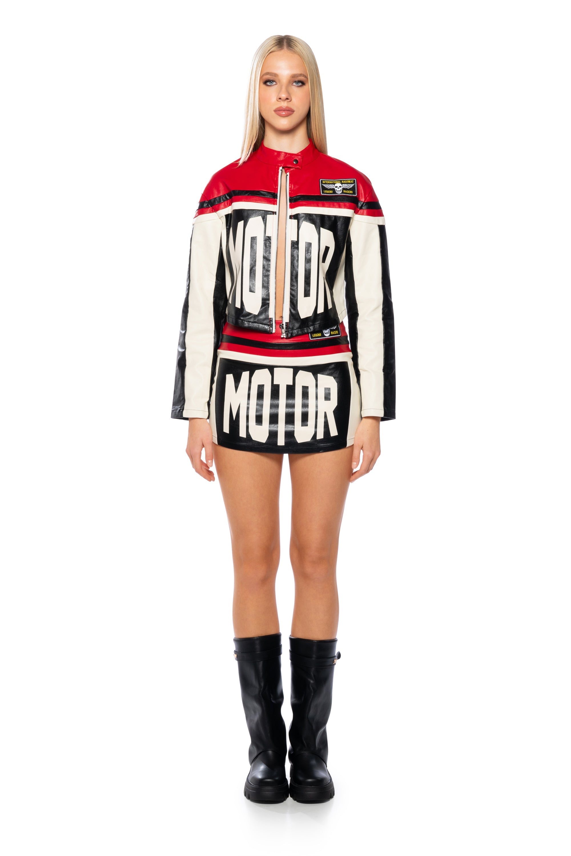 SPEED UP MOTOR FAUX LEATHER JACKET