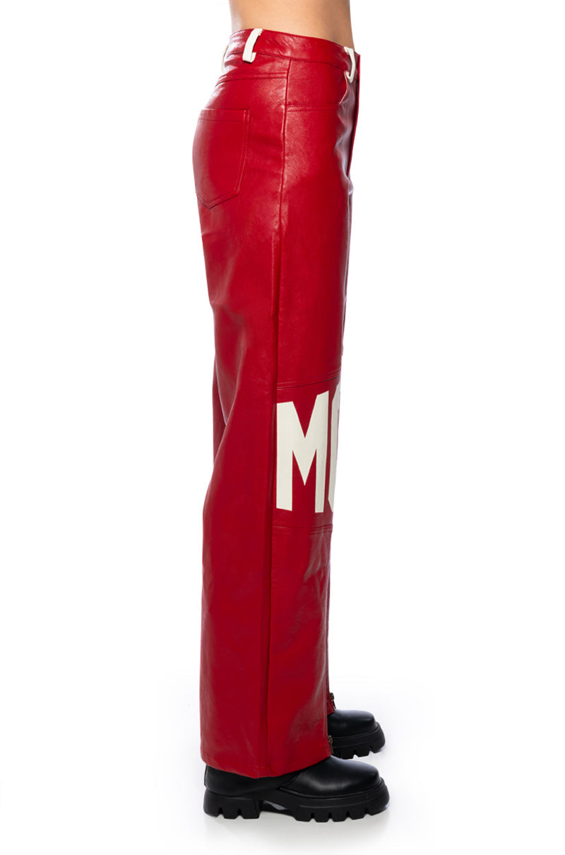 SPEED UP MOTOR FAUX LEATHER PANT
