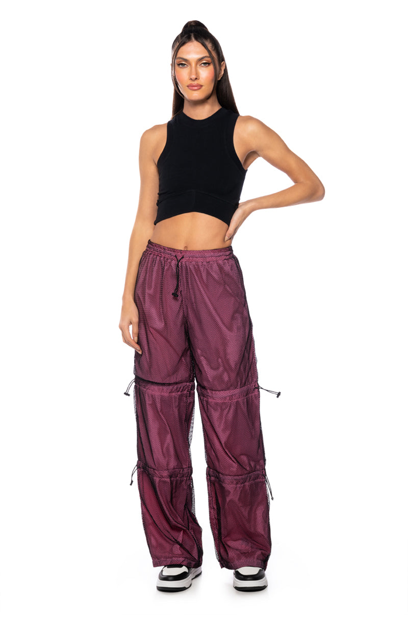 CAROLINE MESH DETAIL JOGGER IN PINK