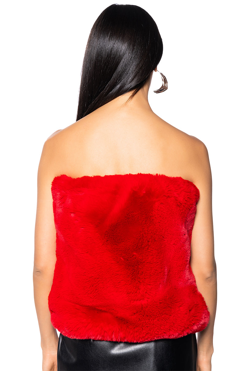 STARSTRUCK TIE FRONT FUR TOP