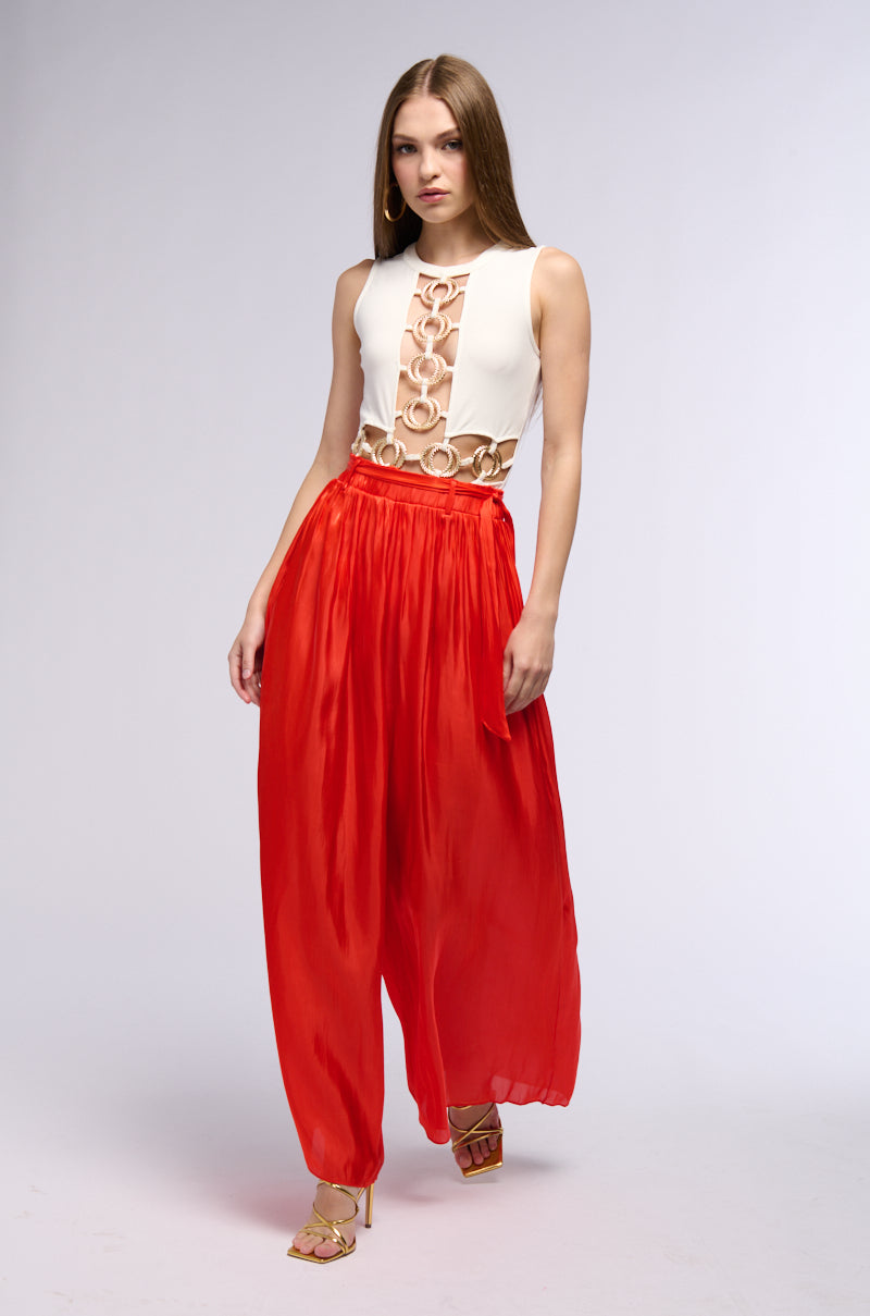 STAY A WHILE ORGANZA PALAZZO PANTS