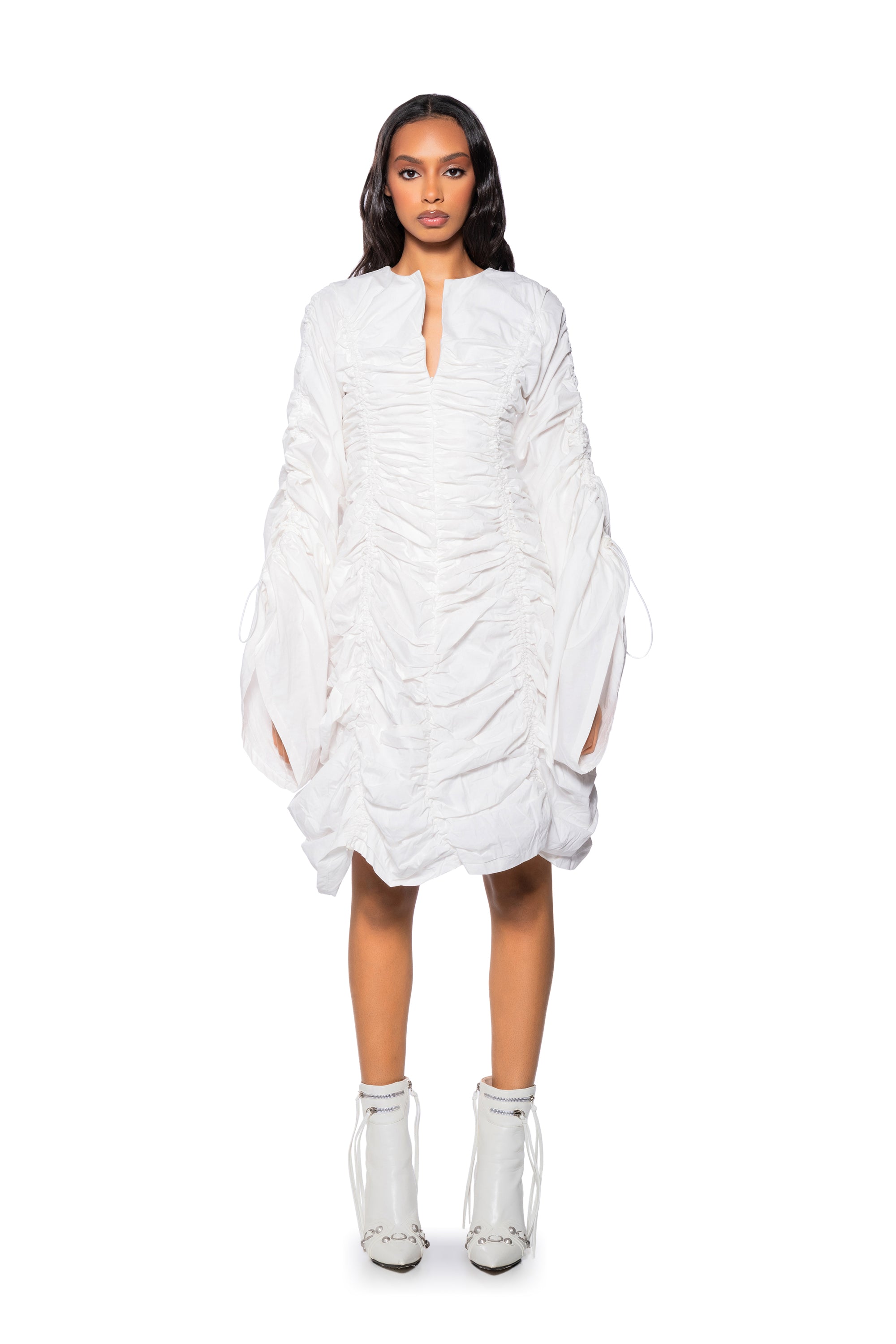 STUNTING ON YOU RUCHED MINI DRESS