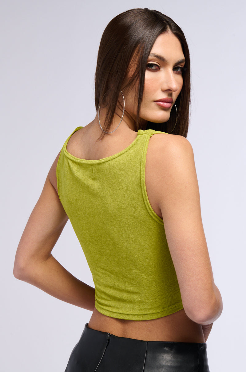 SUMMER GIRL SLINKY COWL NECK SLEEVELESS TANK
