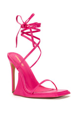 SUPERLIT STILETTO SANDAL WITH TIE UP IN PINK