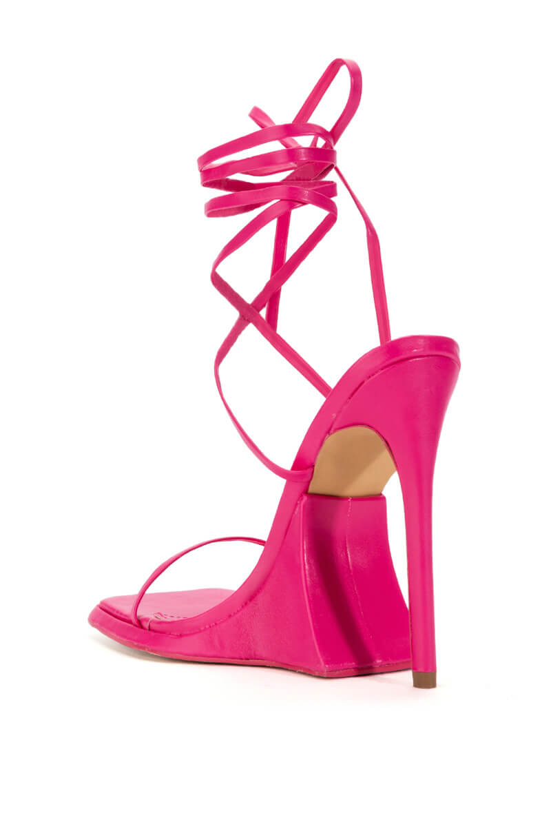 SUPERLIT STILETTO SANDAL WITH TIE UP IN PINK