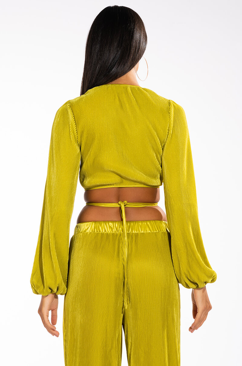 SWEET APPLE PLISSE TIE FRONT