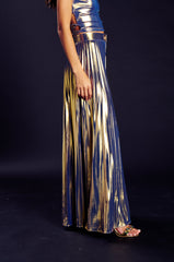 SWEET BUT SAVAGE PLEATED METALLIC PALAZZO PANT
