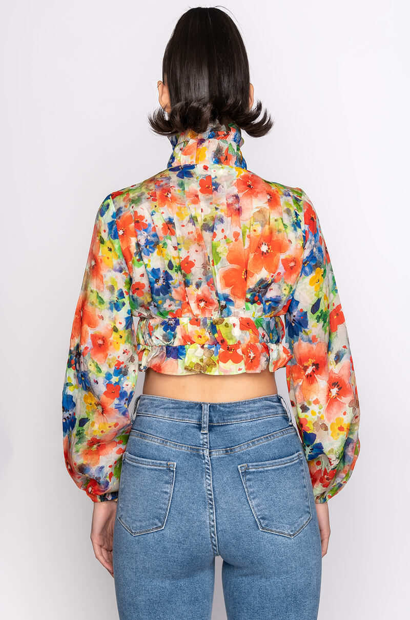 SWEPT AWAY BOW DETAIL BLOUSE