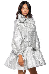 TAKE A BOW BROCADE MINI DRESS